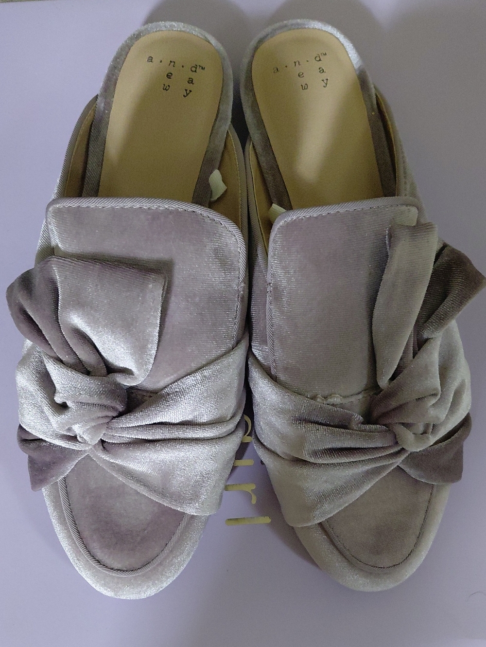 a new day Velvet Knot Slide Mules in Light Gray
